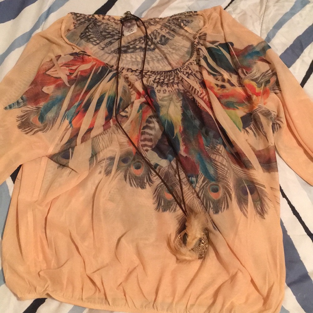 Printed off the shoulder top